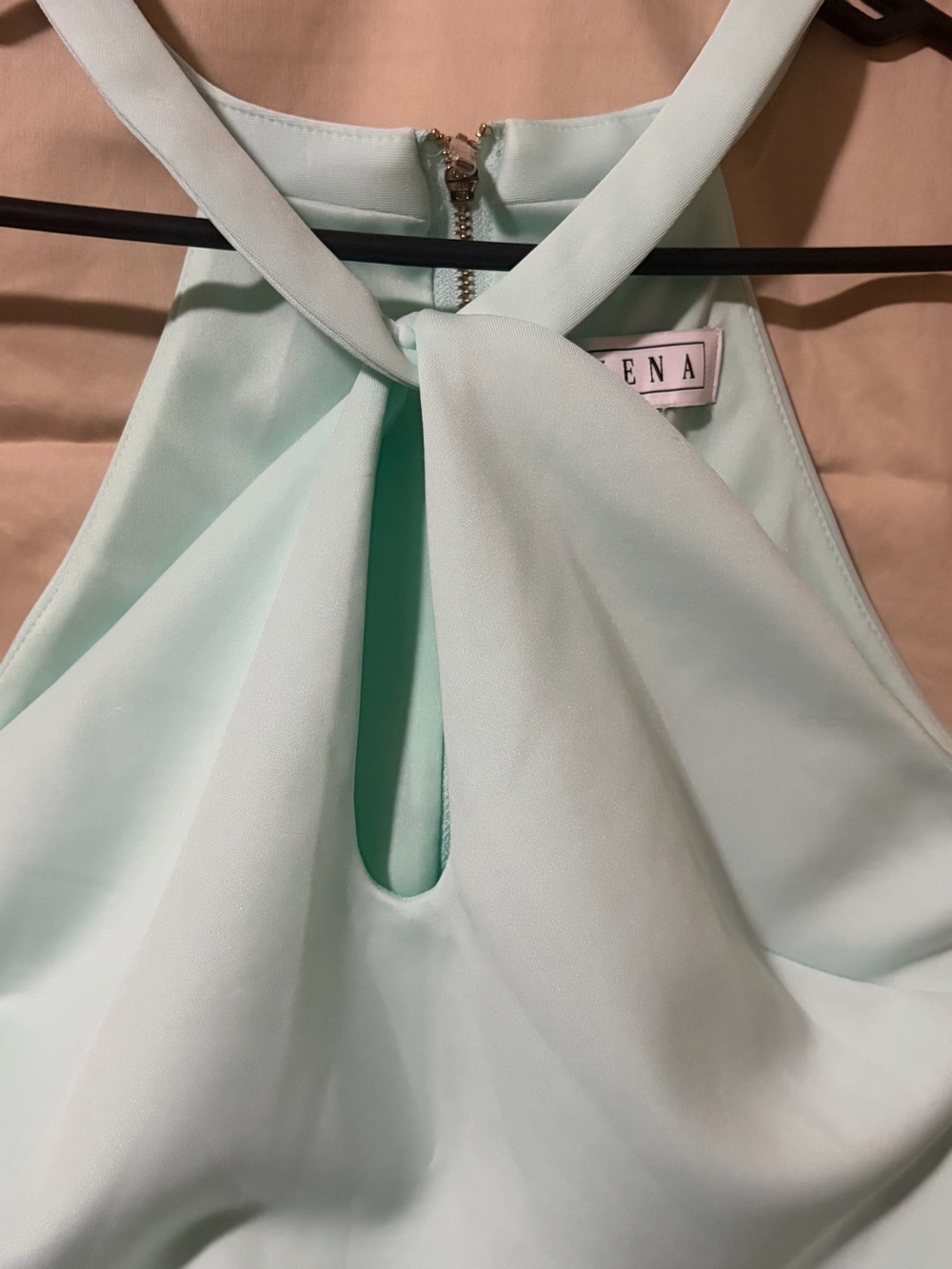 Siena Studio Mint Halter-Neck Midi Dress with Draped Front - Picture 3 of 7